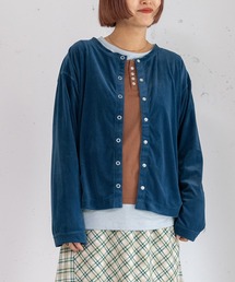 シアーベロアカーディガン