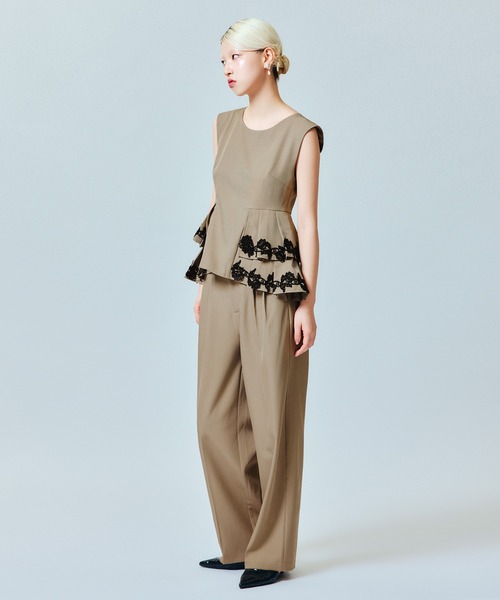 darial(ダリアル)の「【darial】point lace pants setup / ポイントレースパンツセットアップ(セットアップ・レディース・ブラック/グレー/ベージュ・S/M)」の5枚目の写真