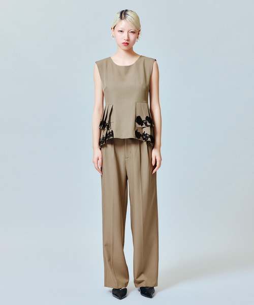 darial(ダリアル)の「【darial】point lace pants setup / ポイントレースパンツセットアップ(セットアップ・レディース・ブラック/グレー/ベージュ・S/M)」の7枚目の写真