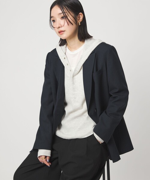 green label relaxing(グリーンレーベルリラクシング)の「【WEB限定】<at ease>ワッフル フード ロングスリーブ カットソー(Tシャツ/カットソー・レディース・ナチュラル・FREE)」の1枚目の写真