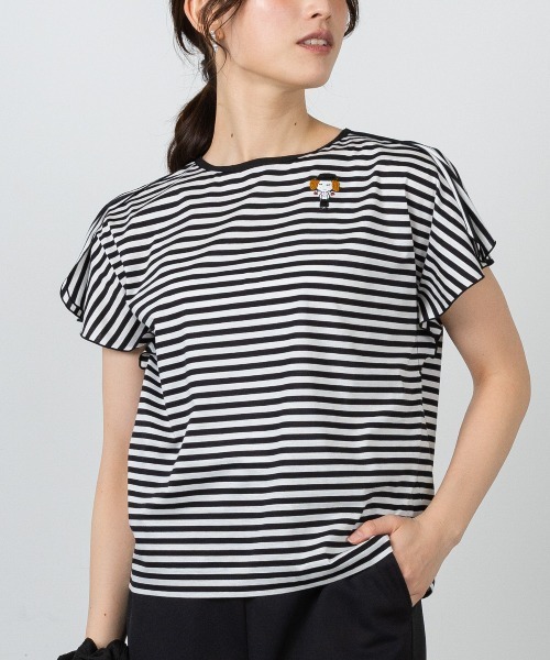 STUDIO PICONE(スタジオピッコーネ)の「コットン100%ボーダー冷感プルオーバー(Tシャツ/カットソー・レディース・ブラック/イエロー/オレンジ・LL/L/M)」の17枚目の写真