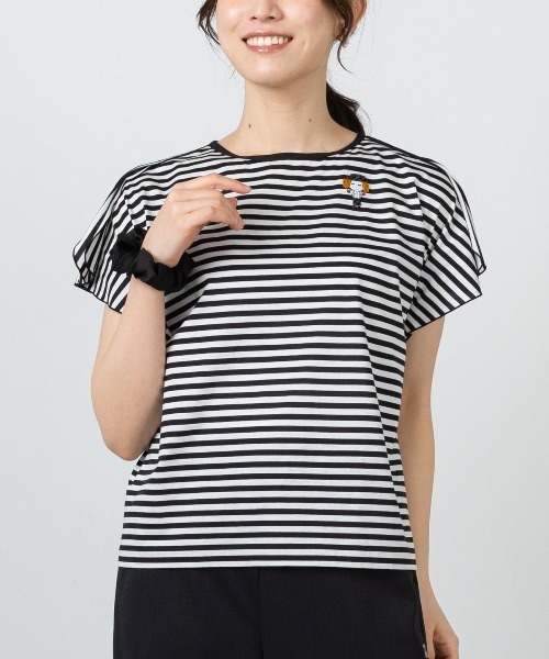 STUDIO PICONE(スタジオピッコーネ)の「コットン100%ボーダー冷感プルオーバー(Tシャツ/カットソー・レディース・ブラック/イエロー/オレンジ・LL/L/M)」の10枚目の写真