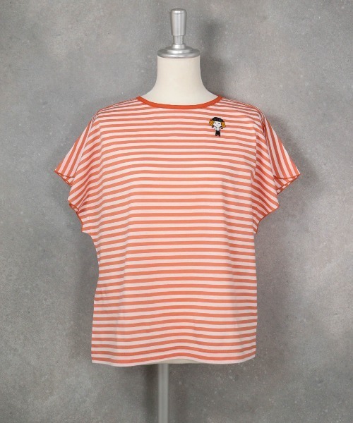 STUDIO PICONE(スタジオピッコーネ)の「コットン100%ボーダー冷感プルオーバー(Tシャツ/カットソー・レディース・ブラック/イエロー/オレンジ・LL/L/M)」の6枚目の写真