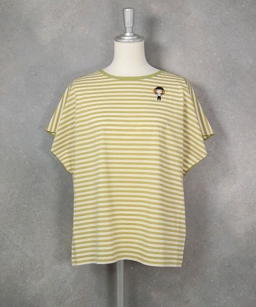 STUDIO PICONE(スタジオピッコーネ)の「コットン100%ボーダー冷感プルオーバー(Tシャツ/カットソー・レディース・ブラック/イエロー/オレンジ・LL/L/M)」の8枚目の写真