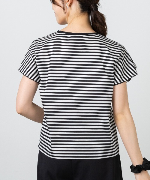 STUDIO PICONE(スタジオピッコーネ)の「コットン100%ボーダー冷感プルオーバー(Tシャツ/カットソー・レディース・ブラック/イエロー/オレンジ・LL/L/M)」の14枚目の写真