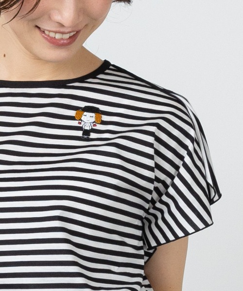 STUDIO PICONE(スタジオピッコーネ)の「コットン100%ボーダー冷感プルオーバー(Tシャツ/カットソー・レディース・ブラック/イエロー/オレンジ・LL/L/M)」の18枚目の写真