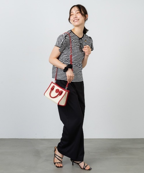 STUDIO PICONE(スタジオピッコーネ)の「コットン100%ボーダー冷感プルオーバー(Tシャツ/カットソー・レディース・ブラック/イエロー/オレンジ・LL/L/M)」の21枚目の写真