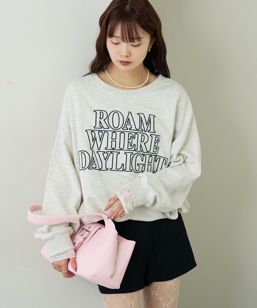 mystic（ミスティック）の「アップリケロゴスウェット（パーカー・レディース・モカ/ピンク/グレー・FREE）」の2枚目の写真