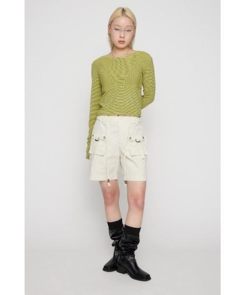 LAGUA GEM（ラグアジェム）の「POCKET HALF パンツ（カーゴパンツ・レディース・アイボリー/グレー/ベージュ・X-SMALL/SMALL/MEDIUM）」の8枚目の写真