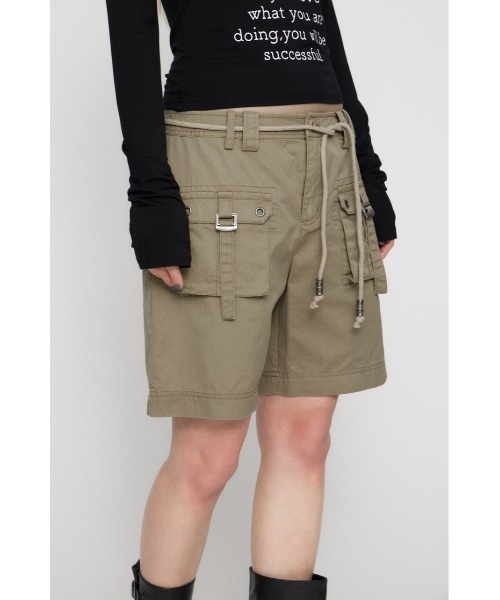 LAGUA GEM（ラグアジェム）の「POCKET HALF パンツ（カーゴパンツ・レディース・アイボリー/グレー/ベージュ・X-SMALL/SMALL/MEDIUM）」の11枚目の写真