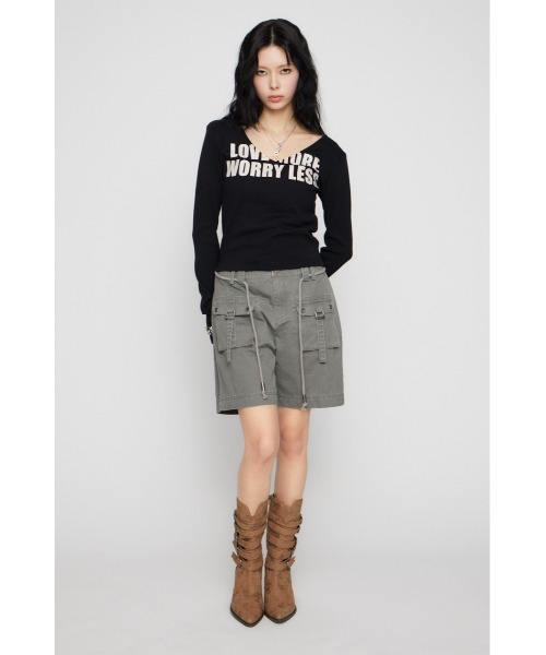 LAGUA GEM（ラグアジェム）の「POCKET HALF パンツ（カーゴパンツ・レディース・アイボリー/グレー/ベージュ・X-SMALL/SMALL/MEDIUM）」の16枚目の写真
