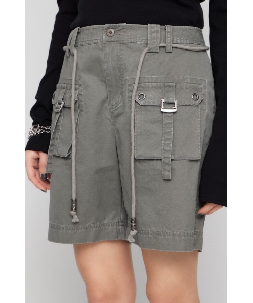 LAGUA GEM（ラグアジェム）の「POCKET HALF パンツ（カーゴパンツ・レディース・アイボリー/グレー/ベージュ・X-SMALL/SMALL/MEDIUM）」の4枚目の写真