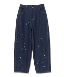 【7/2値下げ】カラーペイント 刺繍パンツ