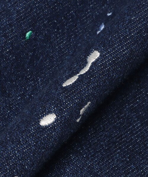BEAMS HEART(ビームスハート)の「カラーペイント 刺繍パンツ(デニムパンツ・レディース・オフホワイト/ブルー・MEDIUM/SMALL)」の9枚目の写真