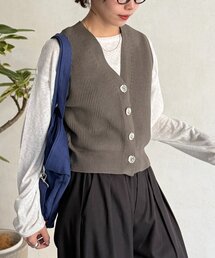 CPCM | メタル釦コンパクトベスト(ニット/セーター)