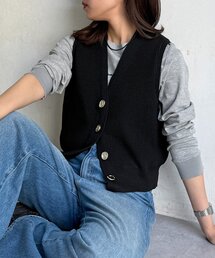 メタル釦コンパクトベスト