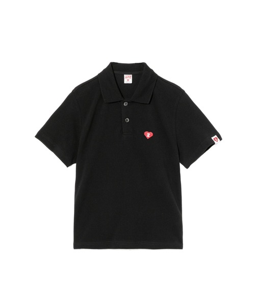 APEE BY A BATHING APE(エイピーバイアベイシングエイプ)の「HEART BADGE POLO SHIRT(ポロシャツ・レディース・ブラック/ブルー/グレー/ホワイト・X-SMALL/SMALL)」の3枚目の写真