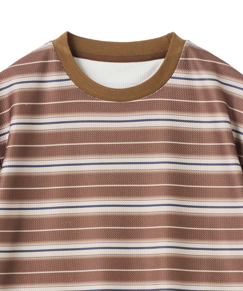 UNION STATION（ユニオンステーション）の「マルチボーダーT〈ストレッチ・マシンウォッシャブル〉（Tシャツ/カットソー・メンズ・ブラウン系その他/ホワイト系その他・M/L）」の5枚目の写真