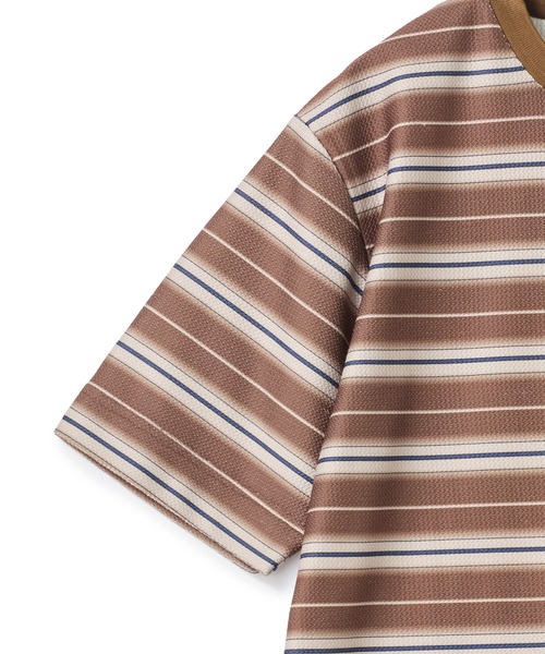 UNION STATION（ユニオンステーション）の「マルチボーダーT〈ストレッチ・マシンウォッシャブル〉（Tシャツ/カットソー・メンズ・ブラウン系その他/ホワイト系その他・M/L）」の7枚目の写真