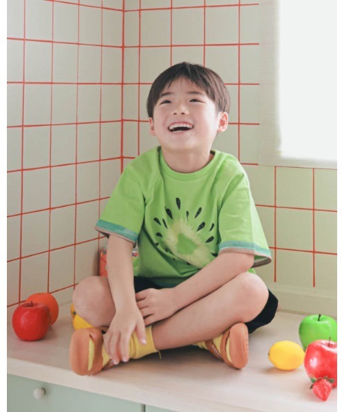 nicohrat（ニコフラート）の「ニコフラート フルーツなりきり Tシャツ（Tシャツ/カットソー・キッズ・イエロー/グリーン/レッド・90cm/100cm/110cm/120cm/130cm/140cm）」の4枚目の写真