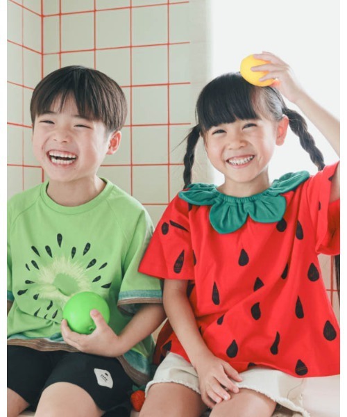 nicohrat（ニコフラート）の「ニコフラート フルーツなりきり Tシャツ（Tシャツ/カットソー・キッズ・イエロー/グリーン/レッド・90cm/100cm/110cm/120cm/130cm/140cm）」の17枚目の写真