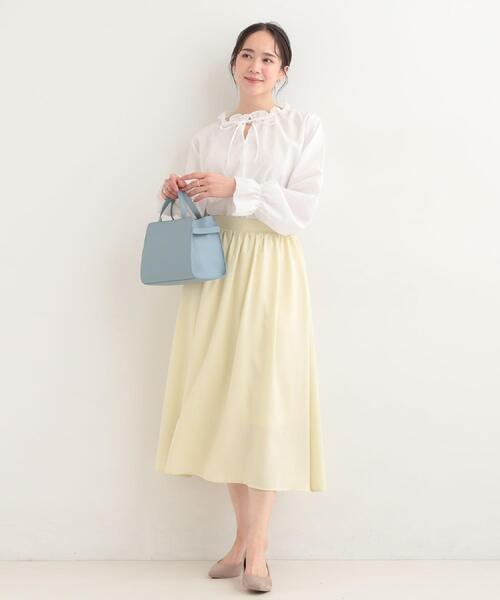 SHOO・LA・RUE（シューラルー）の「【着丈選べる】ふんわり揺れる アソート柄フレアスカート（スカート・レディース・アイボリー系6/ライトイエロー系/ブルー系6/ブラック系5・11/00）」の10枚目の写真