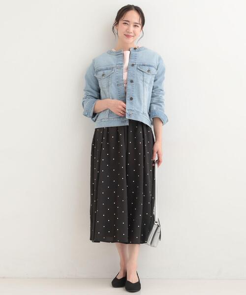 SHOO・LA・RUE（シューラルー）の「【着丈選べる】ふんわり揺れる アソート柄フレアスカート（スカート・レディース・アイボリー系6/ライトイエロー系/ブルー系6/ブラック系5・11/00）」の17枚目の写真