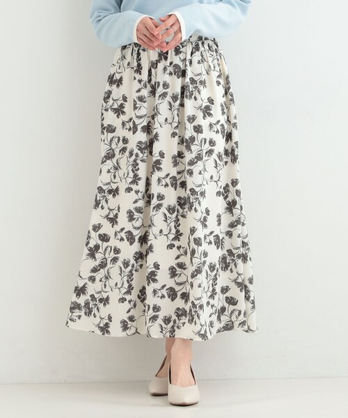 SHOO・LA・RUE（シューラルー）の「【着丈選べる】ふんわり揺れる アソート柄フレアスカート（スカート・レディース・アイボリー系6/ライトイエロー系/ブルー系6/ブラック系5・11/00）」の19枚目の写真