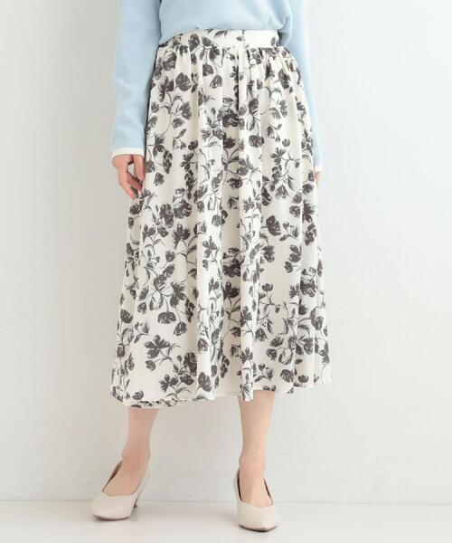 SHOO・LA・RUE（シューラルー）の「【着丈選べる】ふんわり揺れる アソート柄フレアスカート（スカート・レディース・アイボリー系6/ライトイエロー系/ブルー系6/ブラック系5・11/00）」の22枚目の写真