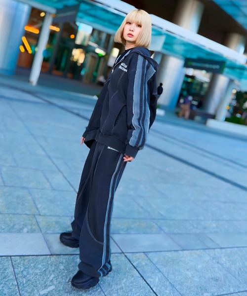 GALLIS ADDICTION（ガリスアディクション）の「GA 切替DENIM PANTS（デニムパンツ・メンズ・ブラック系/インディゴブルー・M/L）」の15枚目の写真