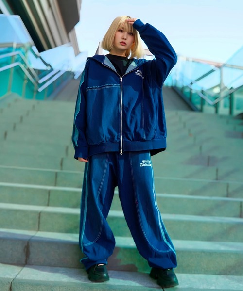 GALLIS ADDICTION（ガリスアディクション）の「GA 切替DENIM PANTS（デニムパンツ・メンズ・ブラック系/インディゴブルー・M/L）」の19枚目の写真