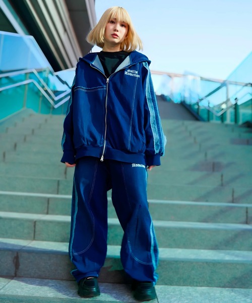 GALLIS ADDICTION（ガリスアディクション）の「GA 切替DENIM PANTS（デニムパンツ・メンズ・ブラック系/インディゴブルー・M/L）」の20枚目の写真