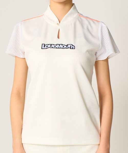 Loudmouth(ラウドマウス)の「LOUDMOUTH/ラウドマウス ゴルフウェア 吸汗速乾, UVカット ワッフル素材シャツ(シャツ/ブラウス・レディース・ブラック/グリーン/ホワイト・S/L/LL/M)」の2枚目の写真