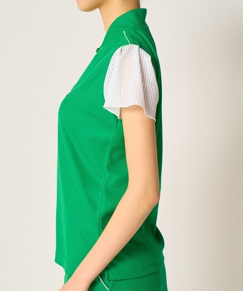 Loudmouth(ラウドマウス)の「LOUDMOUTH/ラウドマウス ゴルフウェア 吸汗速乾, UVカット ワッフル素材シャツ(シャツ/ブラウス・レディース・ブラック/グリーン/ホワイト・S/L/LL/M)」の12枚目の写真