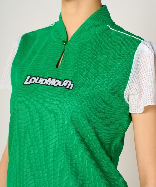 Loudmouth(ラウドマウス)の「LOUDMOUTH/ラウドマウス ゴルフウェア 吸汗速乾, UVカット ワッフル素材シャツ(シャツ/ブラウス・レディース・ブラック/グリーン/ホワイト・S/L/LL/M)」の14枚目の写真