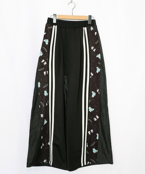 ScoLar Parity（スカラーパリティ）の「361109：桜咲千依さんコラボ第5弾 ちょこにゃんず ジャージ×デニム切替パンツ（その他パンツ・レディース・ブラック/サックスブルー・M）」の8枚目の写真