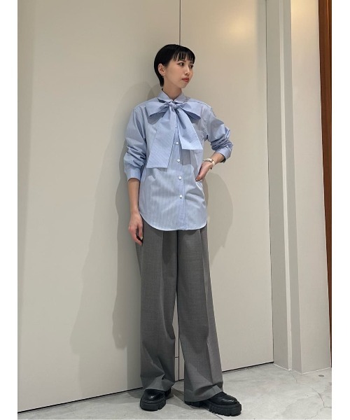 ESTNATION(エストネーション)の「ESTNATION / ストライプ ボウタイシャツ(シャツ/ブラウス・レディース・ブルーグラス/ホワイト系その他・38/36)」の9枚目の写真