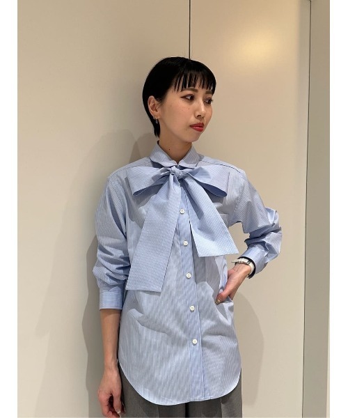 ESTNATION(エストネーション)の「ESTNATION / ストライプ ボウタイシャツ(シャツ/ブラウス・レディース・ブルーグラス/ホワイト系その他・38/36)」の10枚目の写真