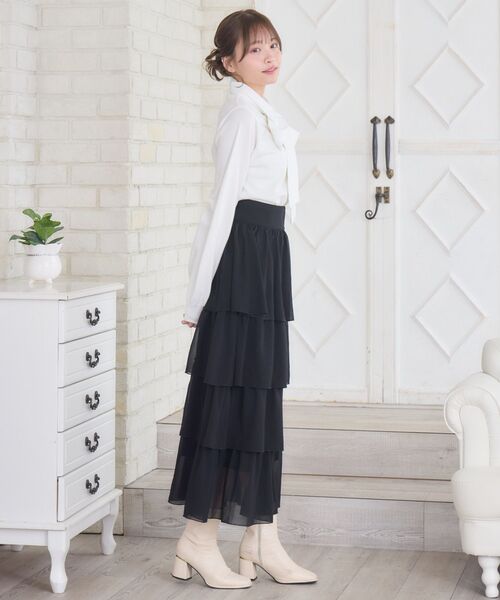 ems excite（エムズエキサイト）の「BレースアップティアードSK（スカート・レディース・ナチュラル/ブラック/ブルー・FREE）」の6枚目の写真