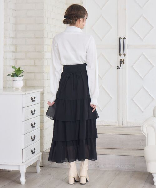 ems excite（エムズエキサイト）の「BレースアップティアードSK（スカート・レディース・ナチュラル/ブラック/ブルー・FREE）」の7枚目の写真