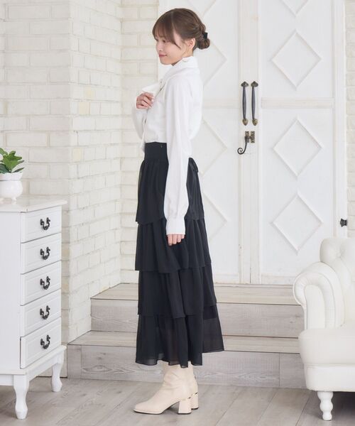 ems excite（エムズエキサイト）の「BレースアップティアードSK（スカート・レディース・ナチュラル/ブラック/ブルー・FREE）」の8枚目の写真