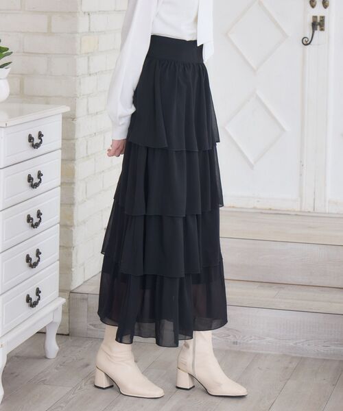 ems excite（エムズエキサイト）の「BレースアップティアードSK（スカート・レディース・ナチュラル/ブラック/ブルー・FREE）」の10枚目の写真