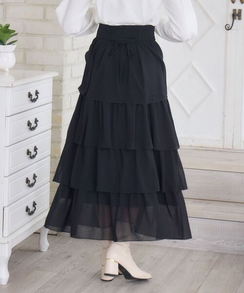 ems excite（エムズエキサイト）の「BレースアップティアードSK（スカート・レディース・ナチュラル/ブラック/ブルー・FREE）」の11枚目の写真