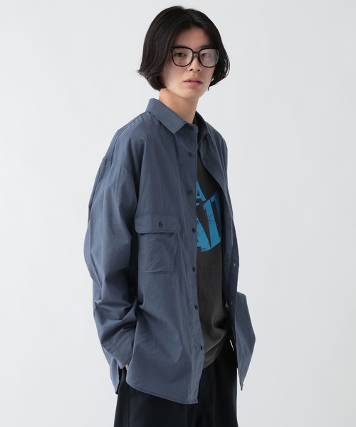 GEORGE'S(ジョージズ)の「リネン混シャツ(シャツ/ブラウス・メンズ・ライトグレー/ダークブルー・LARGE/MEDIUM)」の20枚目の写真