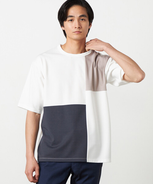 COMME CA ISM(コムサイズム)の「【吸水速乾】フェイクレイヤード ブロッキングTシャツ(Tシャツ/カットソー・メンズ・ブラック/グレー/ホワイト/ミント・MEDIUM/LARGE/X-LARGE)」の2枚目の写真