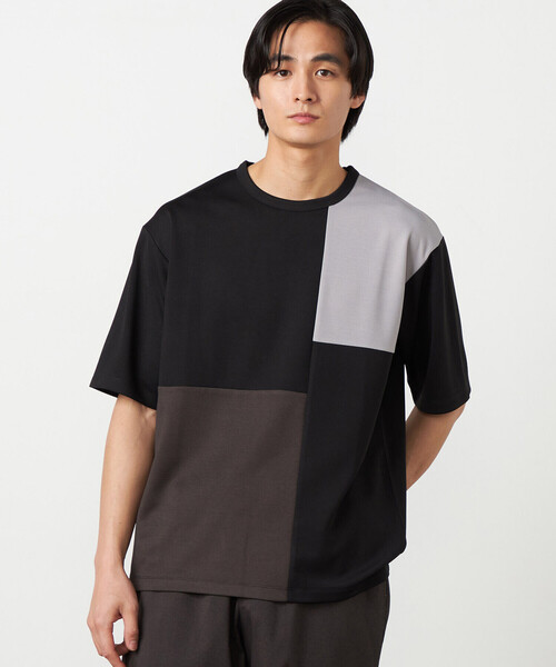 COMME CA ISM(コムサイズム)の「【吸水速乾】フェイクレイヤード ブロッキングTシャツ(Tシャツ/カットソー・メンズ・ブラック/グレー/ホワイト/ミント・MEDIUM/LARGE/X-LARGE)」の1枚目の写真