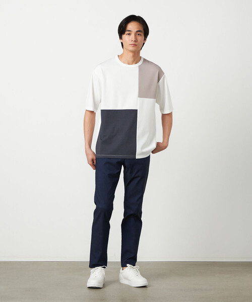 COMME CA ISM(コムサイズム)の「【吸水速乾】フェイクレイヤード ブロッキングTシャツ(Tシャツ/カットソー・メンズ・ブラック/グレー/ホワイト/ミント・MEDIUM/LARGE/X-LARGE)」の6枚目の写真