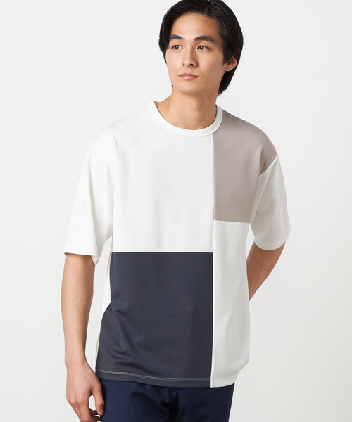 COMME CA ISM(コムサイズム)の「【吸水速乾】フェイクレイヤード ブロッキングTシャツ(Tシャツ/カットソー・メンズ・ブラック/グレー/ホワイト/ミント・MEDIUM/LARGE/X-LARGE)」の7枚目の写真