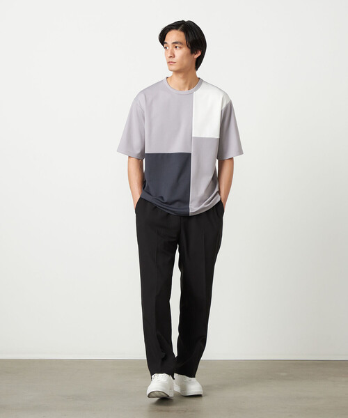 COMME CA ISM(コムサイズム)の「【吸水速乾】フェイクレイヤード ブロッキングTシャツ(Tシャツ/カットソー・メンズ・ブラック/グレー/ホワイト/ミント・MEDIUM/LARGE/X-LARGE)」の9枚目の写真