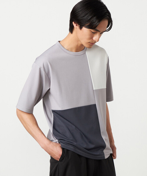 COMME CA ISM(コムサイズム)の「【吸水速乾】フェイクレイヤード ブロッキングTシャツ(Tシャツ/カットソー・メンズ・ブラック/グレー/ホワイト/ミント・MEDIUM/LARGE/X-LARGE)」の12枚目の写真